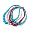 Dyed Synthetic Turquoise Graduated Beaded Necklaces NJEW-P279-03-1