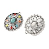 Bohemia Tibetan Style Alloy & Enamel & Synthetic Turquoise Pendants FIND-T074-05AS-2