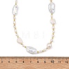 Natural Baroque Keshi Pearl Nuggets & Glass Seed Beaded Necklaces for Women NJEW-JN06067-4