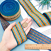 Ethnic Style Embroidery Flat Nylon Elastic Rubber Cord/Band OCOR-CA0001-08-3