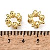 Flower Brass Clear Cubic Zirconia European Beads KK-D228-28G-2