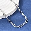 4MM 201 Stainless Steel Paperclip Chain Necklaces for Unisex NJEW-K302-24P-2