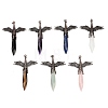 Natural & Synthetic Mixed Stone Faceted Pointed Bullet Shaped Big Pendants G-T145-01R-2