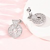 Flat Round Brass Micro Pave Clear Cubic Zirconia Stud Earrings EJEW-D351-11P-1