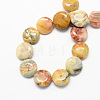 Flat Round Gemstone Natural Crazy Agate Stone Beads Strands G-S110-14mm-05-2