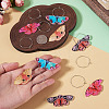 4 Pairs 4 Colors Butterfly Alloy & Acrylic Hoop Earrings EJEW-TA0001-88A-6