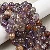 Natural Purple Phantom Quartz Purple Lodolite Quartz Round Beads Strands G-Z127-B01-12mm-1
