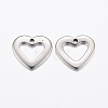 304 Stainless Steel Open Heart Charms STAS-L200-67P-2