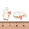 Rabbit Charms Alloy Enamel Pendants ENAM-T022-43KCG-3