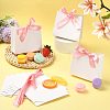 White Cardboard Paper Wedding Candy Boxes with Ribbon CON-FZC0002-002C-6