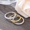 Stainless Steel Micro Pave Clear Cubic Zirconia Stackable Finger Rings WGD96BD-03-3