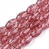 Transparent Crackle Glass Beads Strands GLAA-S192-B-010H-1