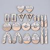20Pcs 10 Styles Transparent Resin & Ash Wood Pendants RESI-N053-17-1