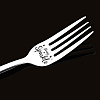 Globleland Word Pattern 304 Stainless Steel Fork AJEW-GL0001-17G-3