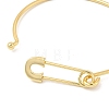 Brass Safety Pin Shape Bangle for Women BJEW-E060-01G-3