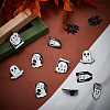 10Pcs 5 Styles Ghost with Word & Musical Instruments & Radio & Headset Enamel Pin JEWB-CP0001-08-4