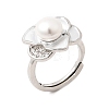 Adjustable Brass Micro Pave Cubic Zirconia Enamel Finger Rings CU-CBABA66-01B-P-4