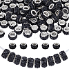 Handmade Polymer Clay Rhinestone European Large Hole Beads with Silver Color Plated Brass Cores FPDL-PA0001-02D-1