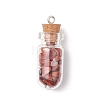 8Pcs 8 Styles Synthetic Turquoise & Natural Green Aventurine & Citrine & Rose Quartz & Lapis Lazuli & Quartz Crystal & Amethyst & Red Jasper Chip Glass Bottle Pendants PALLOY-JF04073-3