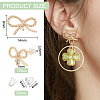 12Pcs Brass Bowknot Stud Earrings Finding KK-BC0011-12-2