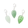 3Pcs Leaf Handmade Lampwork Pendant Decorations HJEW-JM03545-01-2