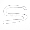 Non-Tarnish 304 Stainless Steel Square Snake Chain Necklaces X-NJEW-L173-005-P-2