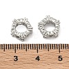Heart Brass Micro Pave Clear Cubic Zirconia European Beads KK-D228-25P-2