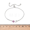 Adjustable Brass Micro Pave Clear Cubic Zirconia Box Chain Slider Bracelets BJEW-C156-09P-04-5