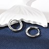 Tarnish Resistant 201 Stainless Steel Hoop Earrings X-MAK-R021-15mm-2