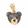 Rack Plating Brass Micro Pave Cubic Zirconia Pendants KK-G456-22G-2