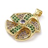 Rack Plating Brass Micro Pave Cubic Zirconia Pendants KK-K341-49G-02-2