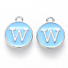 Platinum Plated Alloy Enamel Charms ENAM-S118-04W-P-1