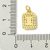 Rack Plating Brass Micro Pave Clear Cubic Zirconia Charms KK-G501-01I-G-3