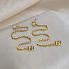 304 Stainless Steel Tassel Chain Stud Earrings for Women AQ2980-4