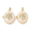 Brass Micro Pave Clear Cubic Zirconia Locket Pendants KK-A294-11G-02-1