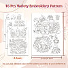4 Sheets 11.6x8.2 Inch Stick and Stitch Embroidery Patterns DIY-WH0455-238-2