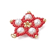 Glass Seed Beaded Star Pendants PALLOY-MZ00524-05-4