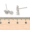 Brass Clear Cubic Zirconia Stud Earrings EJEW-Q014-31P-5