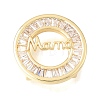 Mother's Day Brass Micro Pave Cubic Zirconia Slide Charms KK-E802-21G-A-1