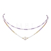 Glass Beaded Double Layer Necklaces NJEW-MZ00070-03-2