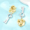 Brass Stud Dangle Earrings EJEW-G471-35GP-2