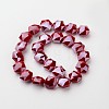 Electroplate Opaque Solid Color Glass Beads Strands X-EGLA-M021-04-2
