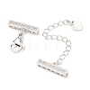 Brass Micro Pave Clear Cubic Zirconia Curb Chain Extender KK-G556-08P-02-2