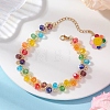 Smiling Face Adjustable Glass Seed Beaded Bracelets for Women BJEW-MZ00339-2