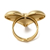 Ion Plating(IP) 304 Stainless Steel Heart Open Cuff Rings for Women RJEW-Z053-06G-3