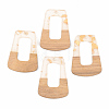 Transparent Resin & Walnut Wood Pendants RESI-S389-034A-B05-1