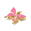 October Breast Cancer Pink Awareness Ribbon Brass Enamel Pendants KK-S517-04B-G-2