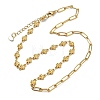 Saint Patrick's Day 304 Stainless Steel Clover Link Chain and Paperclip Chain Necklaces for Women NJEW-JN06171-2