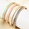 304 Stainless Steel Enamel Hinged Bangles BJEW-D408-35G-1