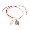 Easter Glass Seed Beads Braided Bead Bracelets BJEW-MZ00150-01-2